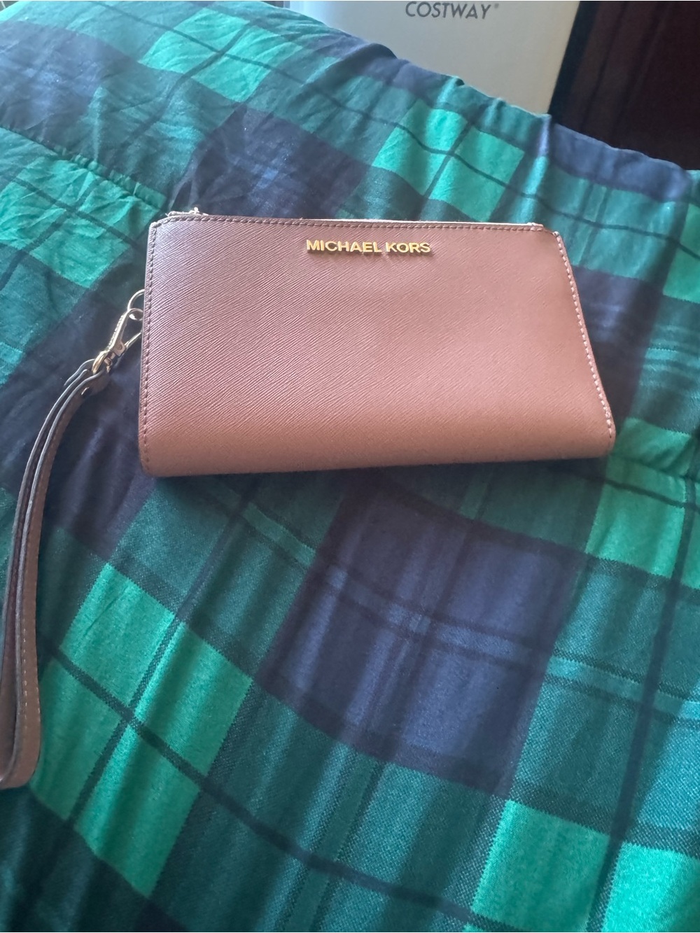 Michael Kors Brown pink Leather Wristlet Wallet
